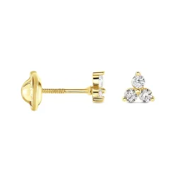 Boucles D'oreilles Puces Isaora Or Jaune Oxyde De Zirconium