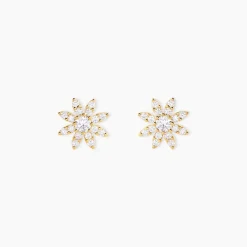 Boucles D'Oreilles Puces Josias Or Jaune Oxyde De Zirconium