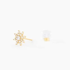 Boucles D'Oreilles Puces Josias Or Jaune Oxyde De Zirconium