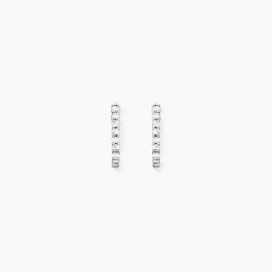 Boucles D'oreilles Puces Jayne Argent Blanc Oxyde De Zirconium