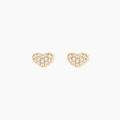 Boucles D'oreilles Puces Janice Plaqué Or Jaune Oxyde De Zirconium