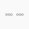 Boucles D'oreilles Puces Janys Argent Blanc Oxyde De Zirconium
