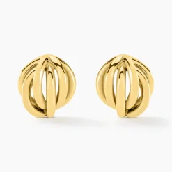 Boucles D'oreilles Puces Jackie Acier Jaune