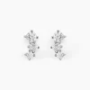 Boucles D'oreilles Puces Kyoto Or Blanc Oxyde De Zirconium