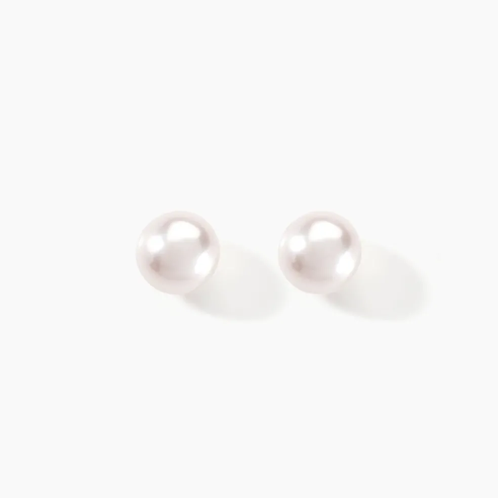 Boucles D'oreilles Puces Kesya Or Jaune Perle De Culture