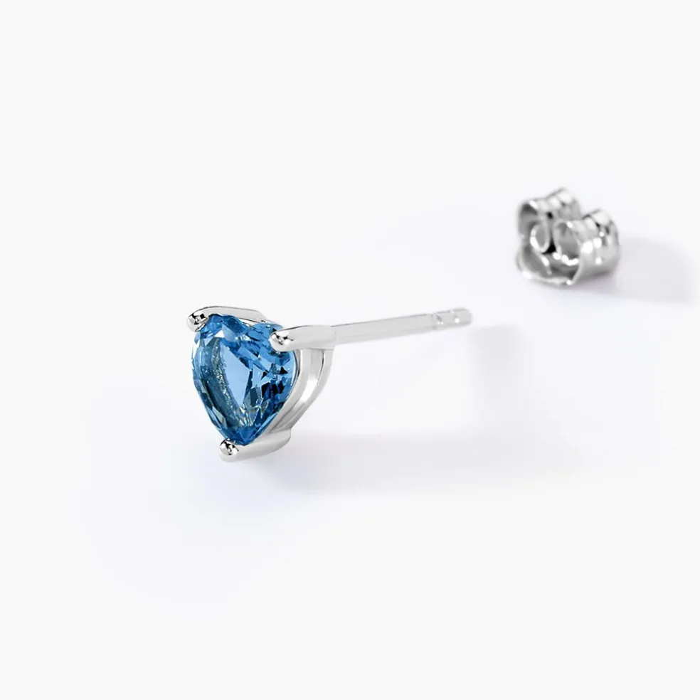 Boucles D'oreilles Puces Kelvyn Argent Blanc Oxyde De Zirconium