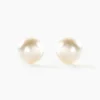 Boucles D'oreilles Puces Kesya Nacres Bouton Or Jaune Perle De Culture
