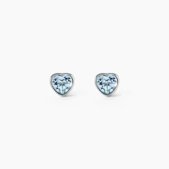 Boucles D'oreilles Puces Klodina Or Blanc Topaze