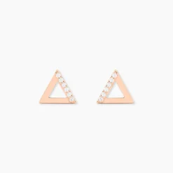 Boucles D'oreilles Puces Lorena Argent Rose Oxyde De Zirconium