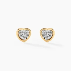 Boucles D'oreilles Puces Latanya Or Jaune Strass