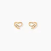 Boucles D'oreilles Puces Laela Plaqué Or Jaune Oxyde De Zirconium