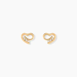 Boucles D'oreilles Puces Laela Plaqué Or Jaune Oxyde De Zirconium
