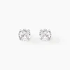 Boucles D'oreilles Puces Laena Argent Blanc Oxyde De Zirconium