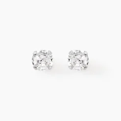 Boucles D'oreilles Puces Laena Argent Blanc Oxyde De Zirconium