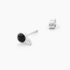 Boucles D'oreilles Puces Lonna Argent Blanc Verre Oxyde De Zirconium
