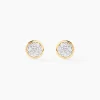 Boucles D'oreilles Puces Lane Or Jaune Strass
