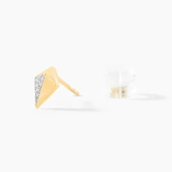 Boucles D'oreilles Puces Lizia Or Jaune Diamant