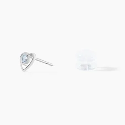 Boucles D'oreilles Puces Luann Or Blanc Topaze