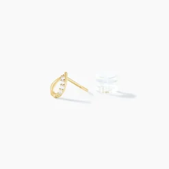 Boucles D'oreilles Puces Lisianthus Or Jaune Oxyde