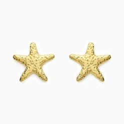 Boucles D'oreilles Puces Mermaid Acier Jaune