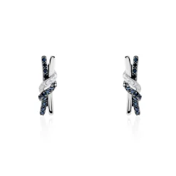 Boucles D'oreilles Puces Marina Or Blanc Diamant