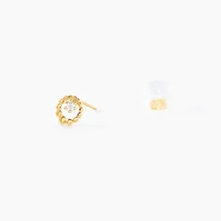 Boucles D'Oreilles Puces Mette Or Jaune Oxyde De Zirconium