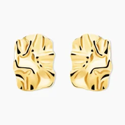 Boucles D'oreilles Puces Maelisa Acier Jaune Sans Pierre