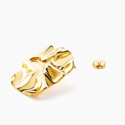 Boucles D'oreilles Puces Maelisa Acier Jaune Sans Pierre