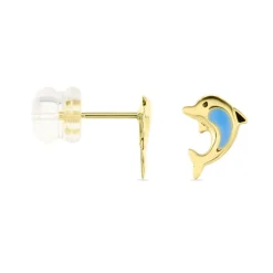 Boucles D'oreilles Puces Mael Dauphin Or Jaune