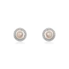 Boucles D'oreilles Puces Mathie Argent Blanc Perle De Culture Et Oxyde