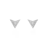 Boucles D'oreilles Puces Moric Argent Blanc Oxyde De Zirconium Nacre