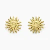 Boucles D'oreilles Puces Mermaid Acier Jaune