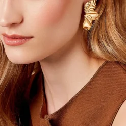 Boucles D'oreilles Puces Myria Acier Jaune