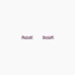 Boucles D'oreilles Puces Mai-ly Argent Blanc Oxyde De Zirconium