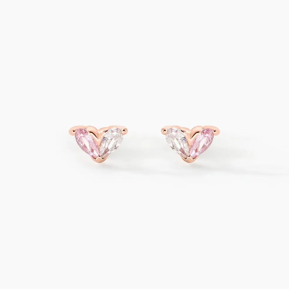 Boucles D'oreilles Puces Myhalf Argent Rose Oxyde