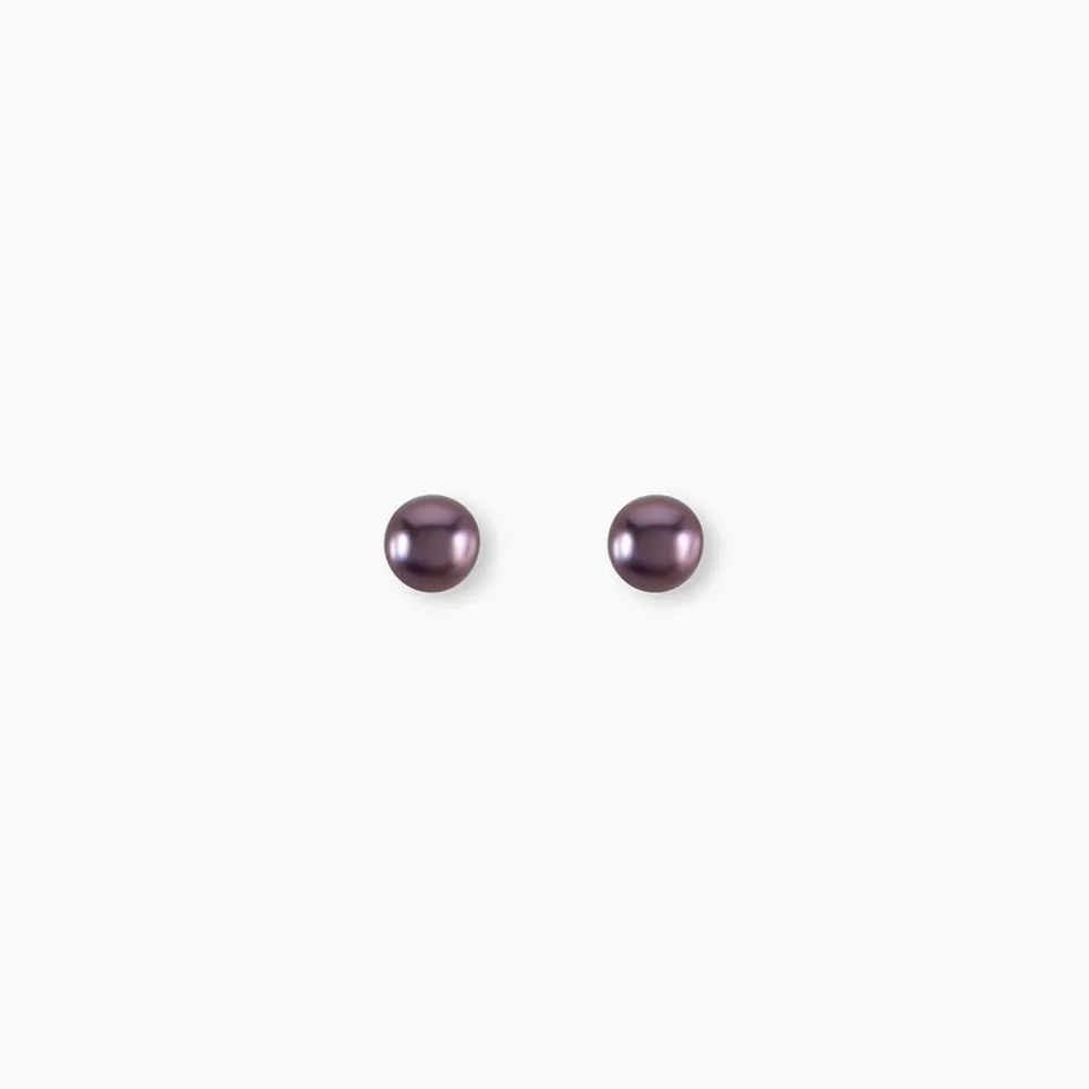Boucles D'oreilles Puces Micaelle Teintees Or Jaune Perle De Culture