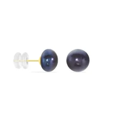 Boucles D'oreilles Puces Micaelle Teintees Or Jaune Perle De Culture