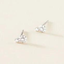 Boucles D'oreilles Puces Melyna Argent Blanc Oxyde De Zirconium