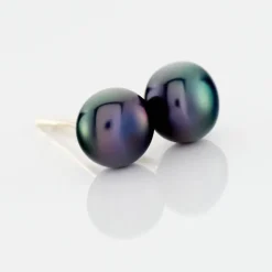 Boucles D'oreilles Puces Micaelle Teintees Or Jaune Perle De Culture