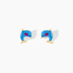 Boucles D'oreilles Puces Mael Dauphin Or Jaune