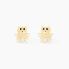 Boucles D'oreilles Puces Mae Ourson Or Jaune