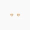 Boucles D'Oreilles Puces Nafissa Plaque Or Jaune Oxyde De Zirconium