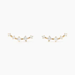 Boucles D'oreilles Puces Nichole Or Jaune Diamant Synthétique