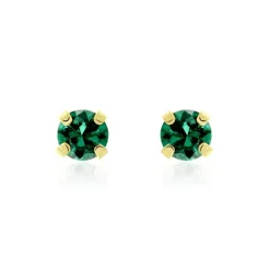 Boucles D'oreilles Puces Or Jaune Oxyde De Zirconium