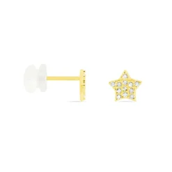 Boucles D'oreilles Puces Or Jaune Fragaria Oxydes