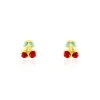 Boucles D'oreilles Puces Or Jaune Helicie Email