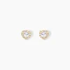 Boucles D'oreilles Puces Or Jaune Festuca Oxydes De Zirconium