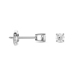 Boucles D'oreilles Puces Or Blanc Aphrodite Diamants