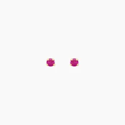 Boucles D'oreilles Puces Or Jaune Oxyde De Zirconium