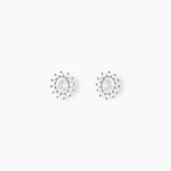 Boucles D'oreilles Puces Oliviane Argent Blanc Oxyde De Zirconium